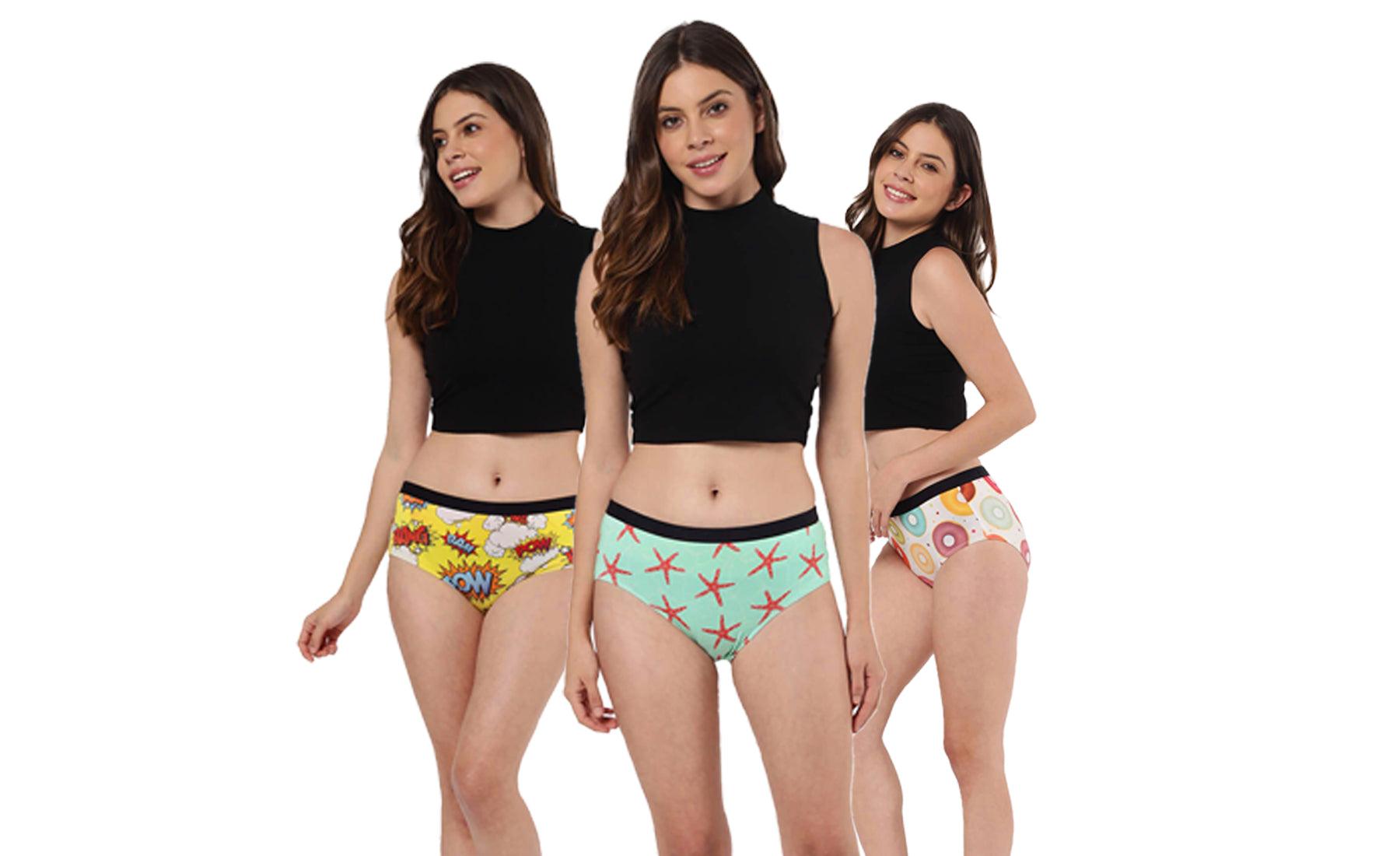 Slutty Women's Panties Clear Cheeky Underwear Soft Mid Waisted